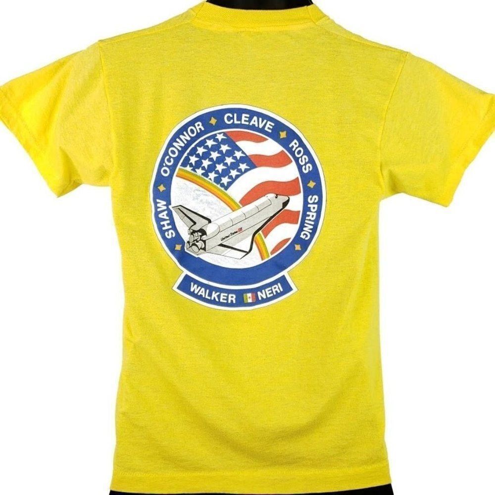 STS-61-B NASA Space Shuttle Mission T Shirt Vintage 80s Atlantis 50/50